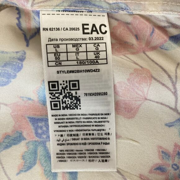 New Guess Slim Fit Floral Tropical Hawaiian Button Down Shirt Men's Size Large - Picture 5 of 9